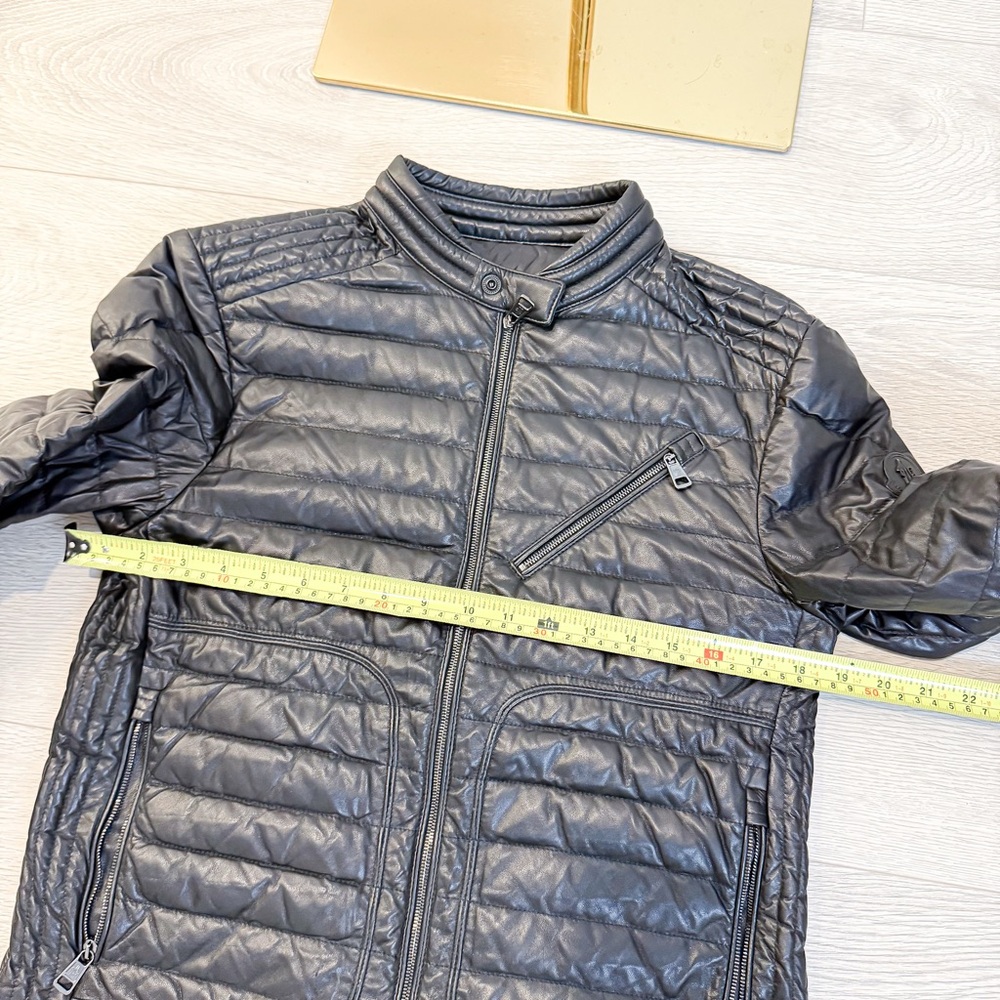 Moncler full leather Quilted Jacket Size 1 (Fits more like Size Small) JU0011 - Picture 9 of 15